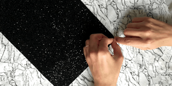 STICKY BACK Glitter Fabric A4 Sheet; Black